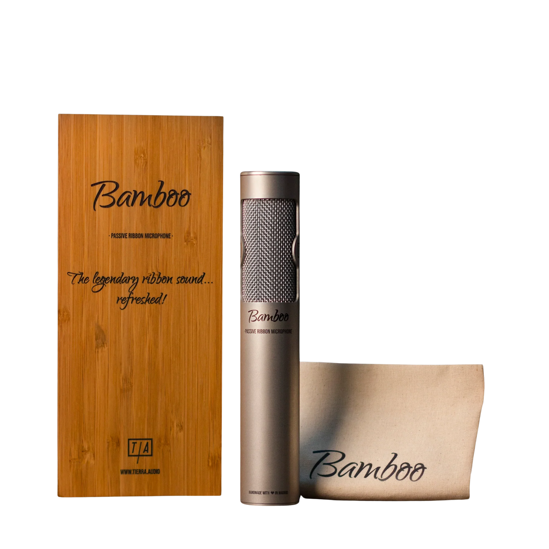 Bamboo White Ribbon Mic