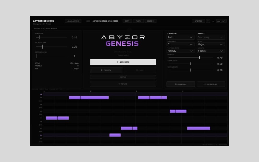 Genesis: Plugin MIDI Generator Gratis para Windows