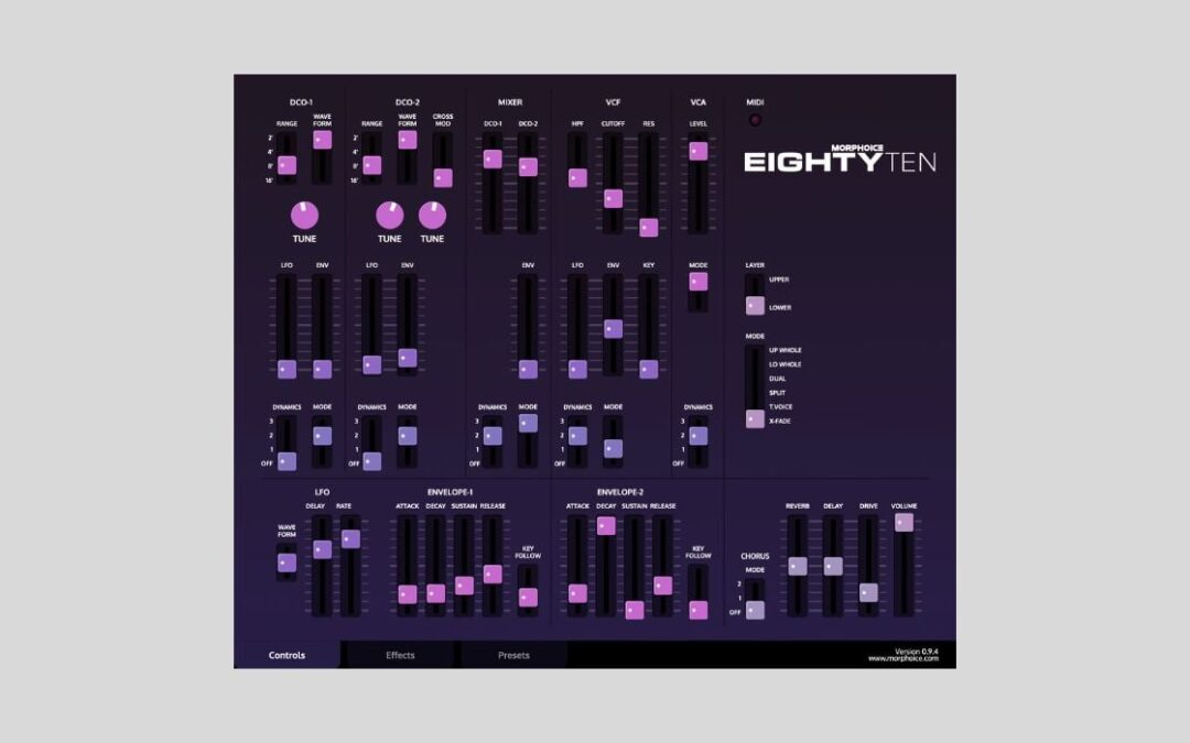 EightyTen: Plugin Gratis de Morphoice con Dos Sintetizadores Vintage